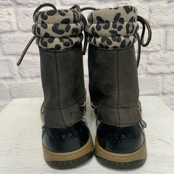 Sperry Top Sider Hikerfish Black Leopard Boots - Picture 10 of 16
